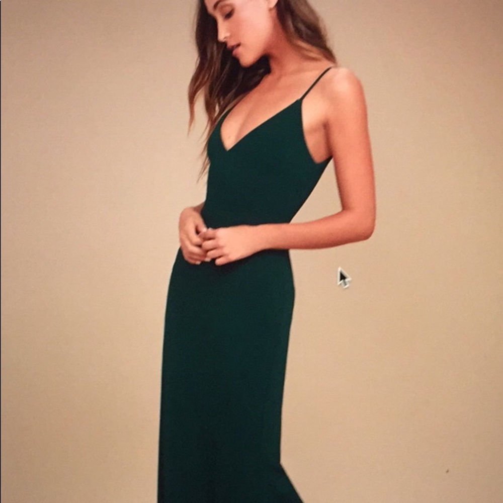 [Lulus] Infinite Glory Forest Green Maxi Dress